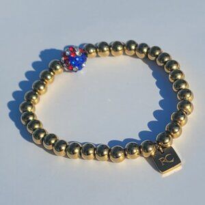 Patriotic Gold Bead Slip-on bracelet